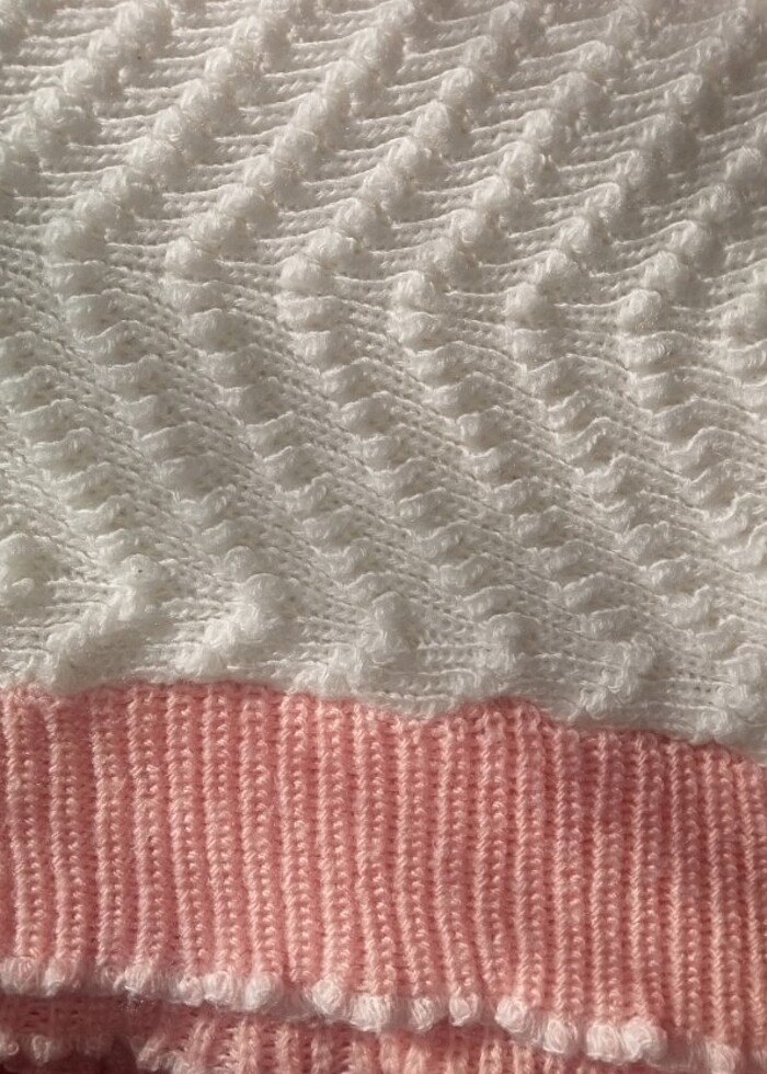 El örgüsü yün bebek battaniye  - Görsel 5