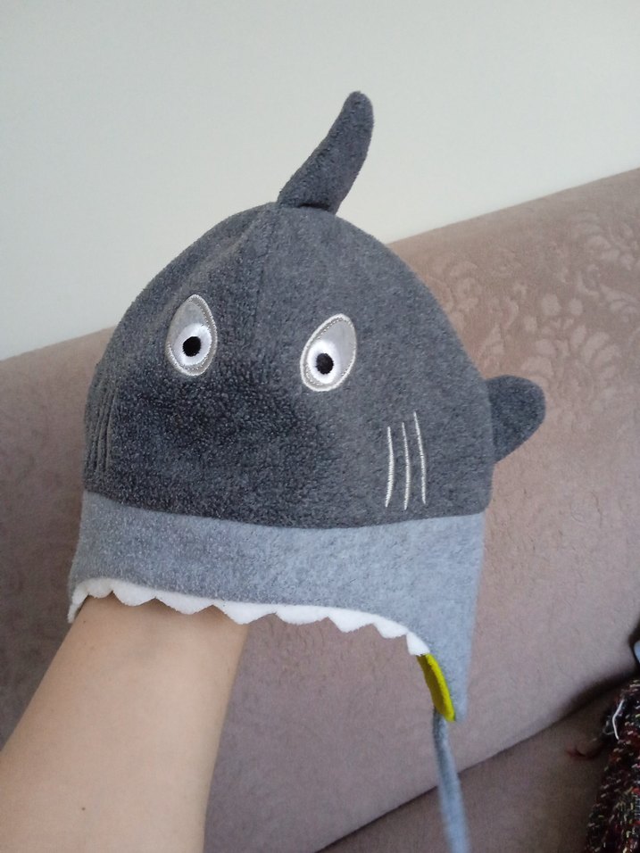Gri Köpekbalığı Peluş şapka kışlık. - Görsel 2