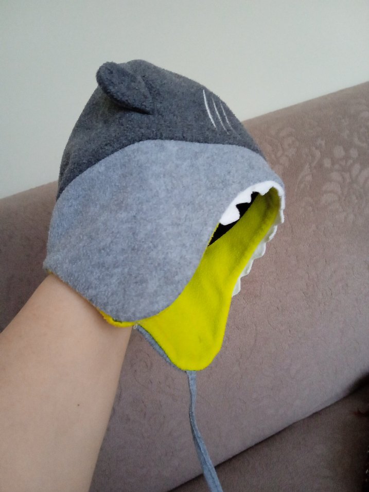 Gri Köpekbalığı Peluş şapka kışlık. - Görsel 4