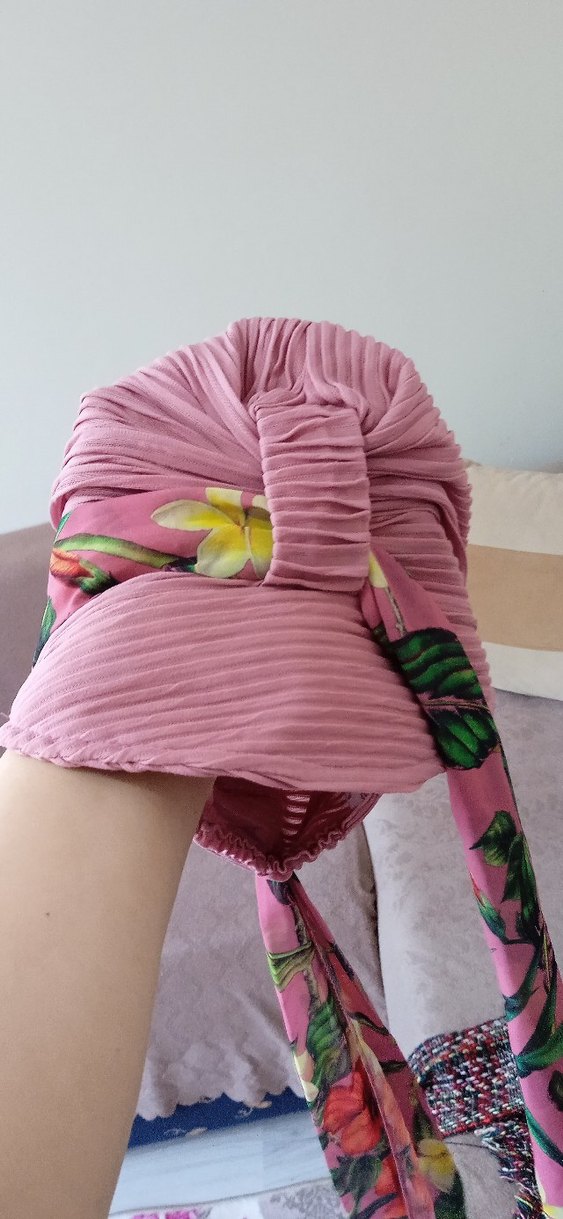 Pembe Pliseli Bohem Kadın Şapka - Görsel 3