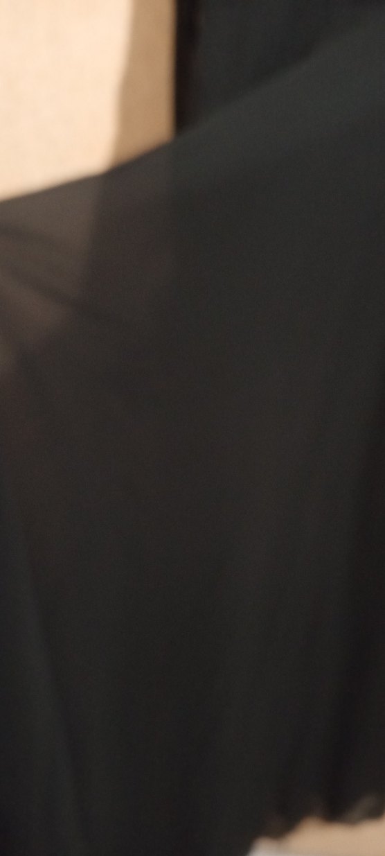 Siyah Uzun Kollu Nakışlı Uzun Elbise - Görsel 4