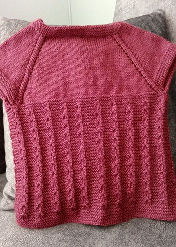 Kız Çocuk Pembe Örgü Kolsuz Hırka - Görsel 2