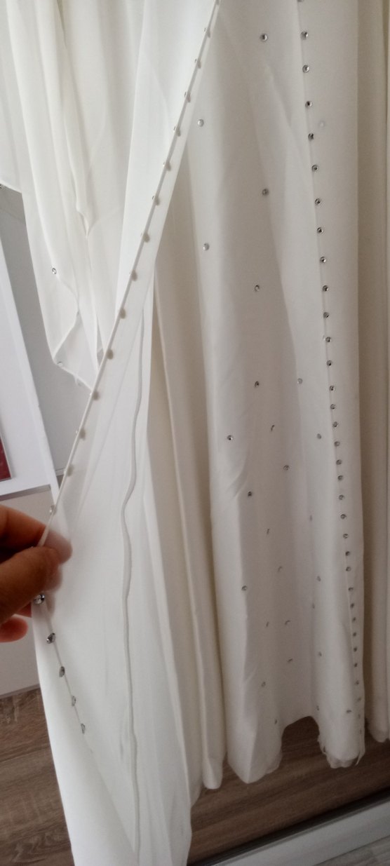 İşlemeli Beyaz Uzun Elbise - Görsel 3