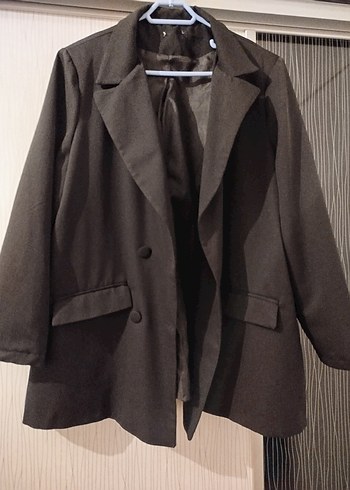 Düğmeli siyah Kadın Blazer Ceket