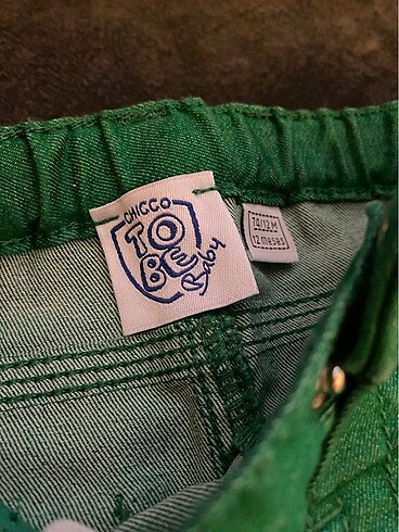 12-18 Ay Beden yeşil Renk Chicco yeşil kot pantolon