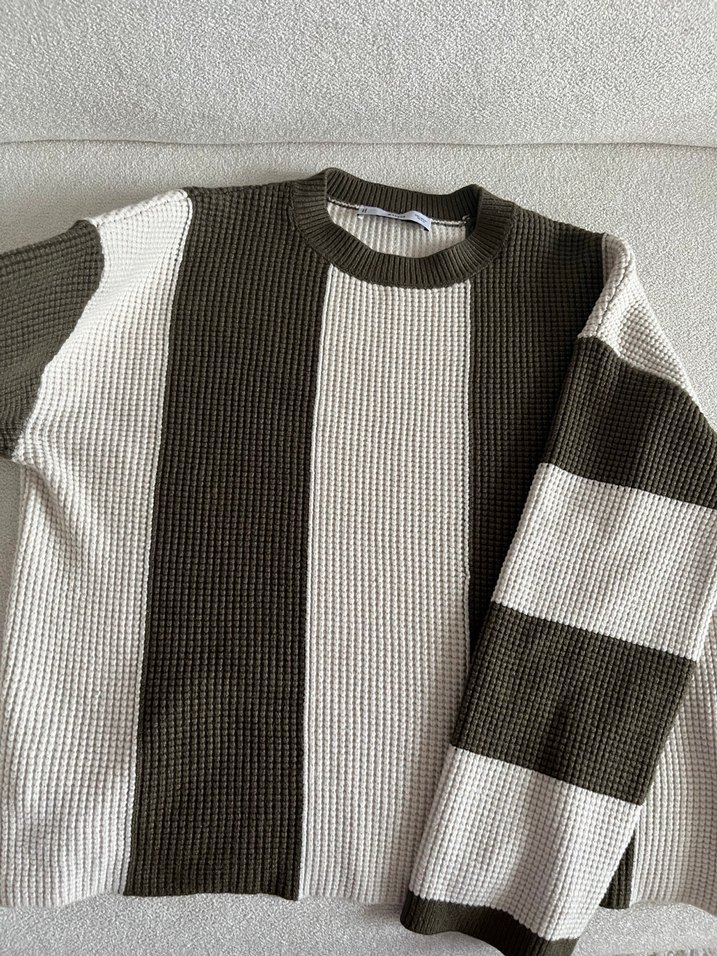 MNG Bej Yeşil
 Desenli Triko Kadın Kazak - Görsel 2