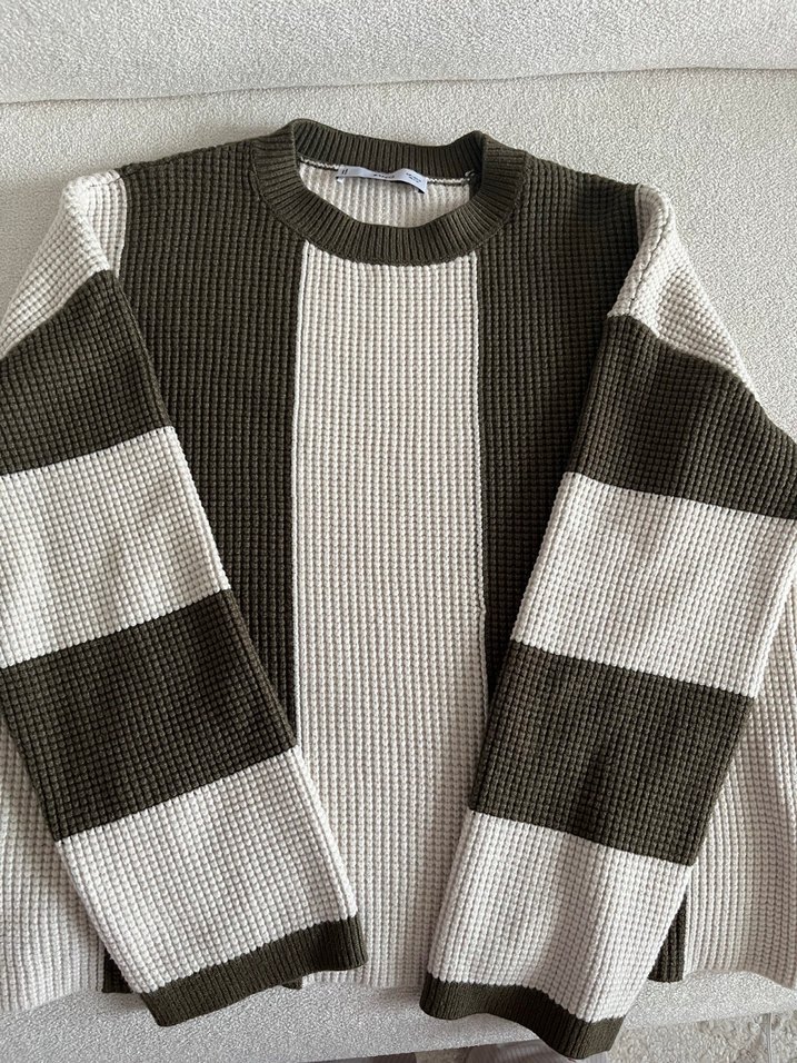 MNG Bej Yeşil
 Desenli Triko Kadın Kazak - Görsel 3