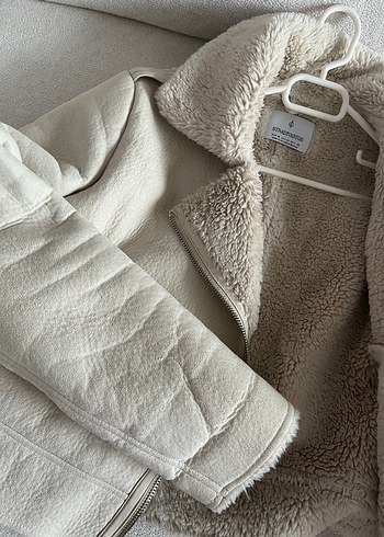 Beyaz Kürklü Deri Kadın Ceket - Görsel 2