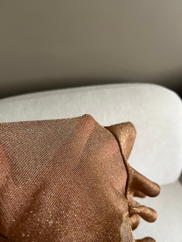 Bej Renkli Fırfırlı Uzun Kollu Bluz - Görsel 3