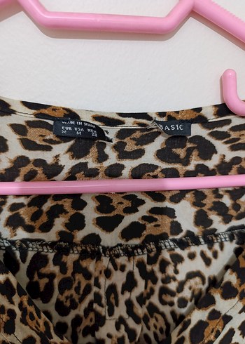 Leopar Desenli V Yaka Kadın Bluz - Görsel 6