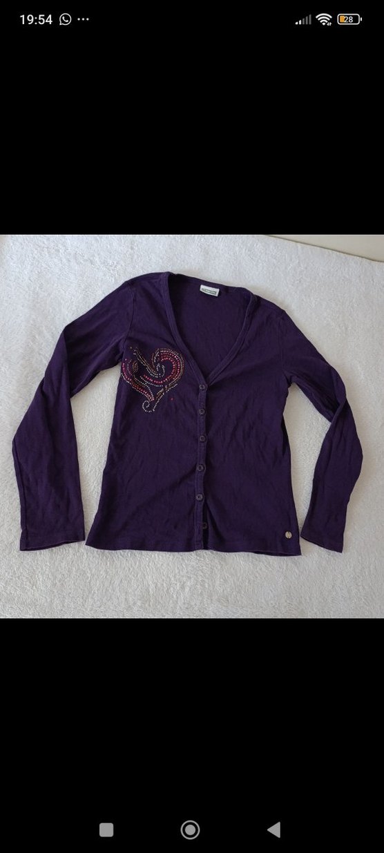 y2k mor V yaka Hırka - Görsel 3