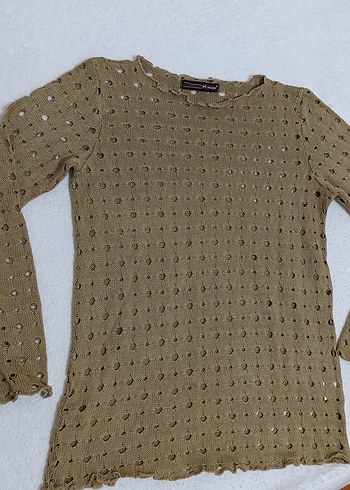 Delikli vintage triko - Görsel 2