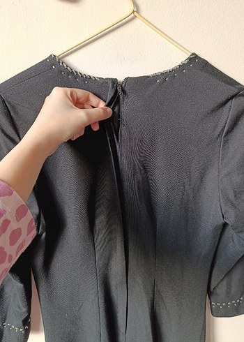 Uzun Siyah Gotik Elbise - Görsel 4