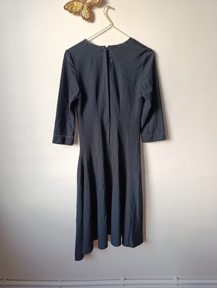 Uzun Siyah Gotik Elbise - Görsel 3