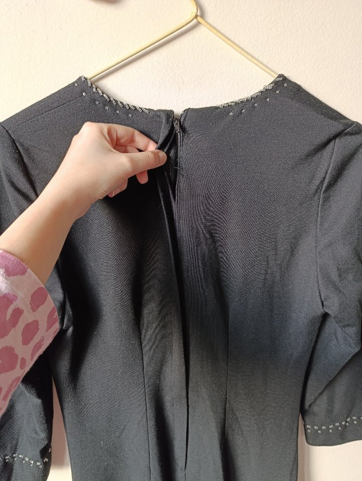 Uzun Siyah Gotik Elbise - Görsel 4