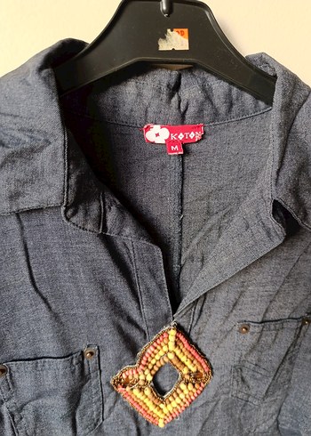 koton denim gömlek elbise - Görsel 2