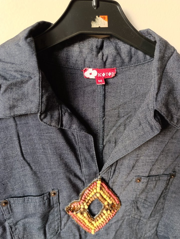 koton denim gömlek elbise - Görsel 2