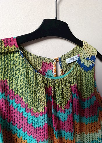 Sistina Çok Renkli  Bohem Bluz - Görsel 2