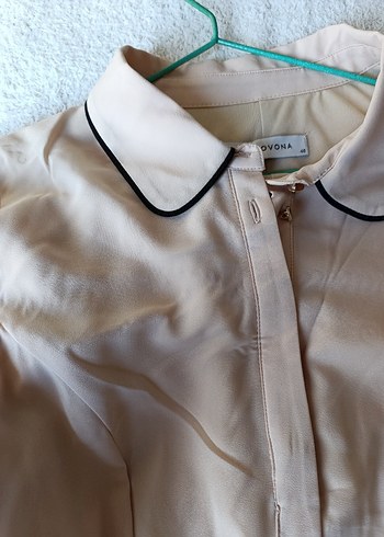 Bej Siyah Midi İnce Kuşaklı Günlük Elbise - Görsel 4