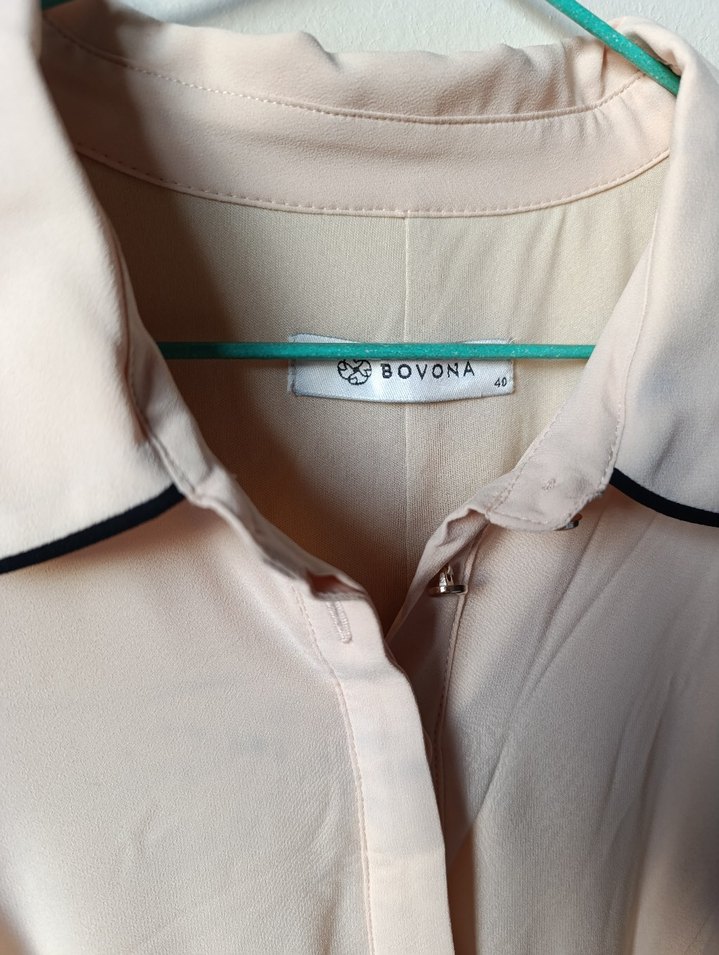 Bej Siyah Midi İnce Kuşaklı Günlük Elbise - Görsel 3