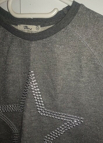 Bershka Gri simli sweatshirt