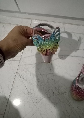 Diğer Kız Çocuk Renkli Simli Babet Ayakkabı