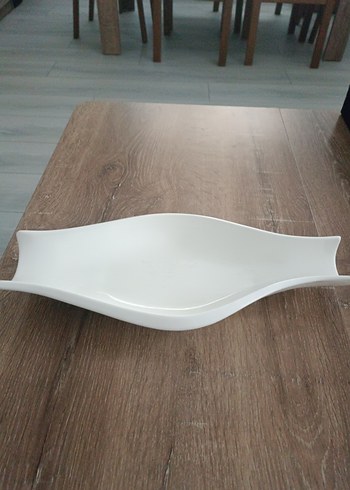 Beyaz Dalgalı Servis Tabağı 2 adet