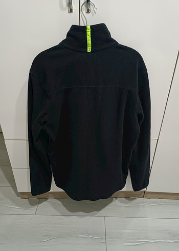 Decathlon Erkek Siyah Fermuarlı Yüksek Yakalı Sweatshirt