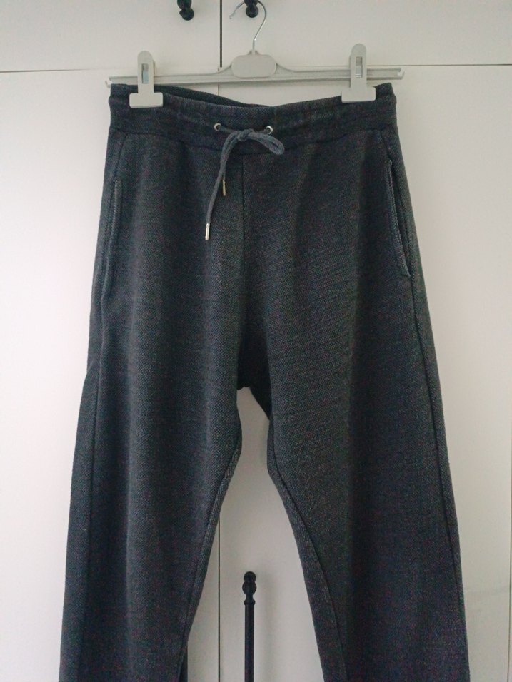 Gri Beli Bağcıklı erkek Eşofman Altı - Görsel 2