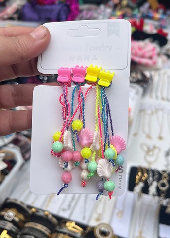 Renkli Boncuklu Bohem Saç Tokaları - Görsel 3