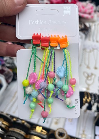 Renkli Boncuklu Bohem Saç Tokaları - Görsel 2