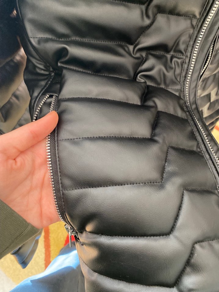 Siyah Deri Fermuarlı Erkek Biker Ceket - Görsel 5