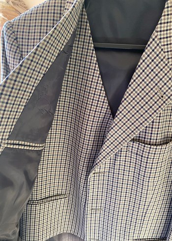 Gri Kareli Düğmeli Erkek Takım Ceketi ve yeleği - Görsel 2