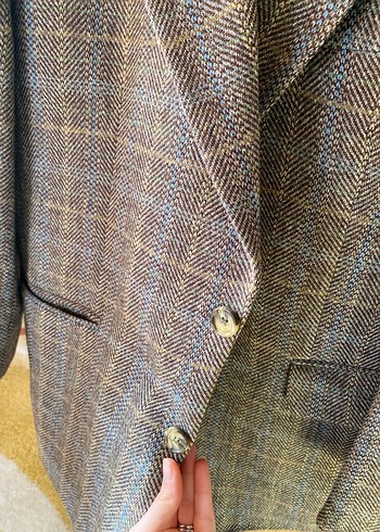 Kahverengi Vintage Erkek Kruvaze Ceket - Görsel 2