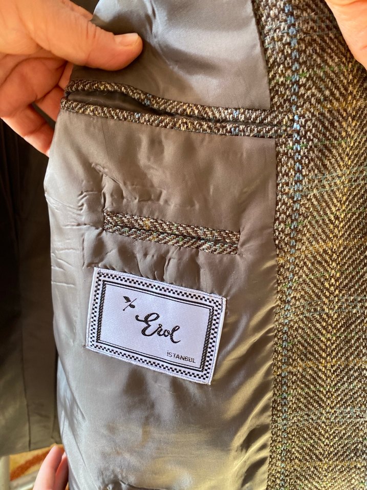 Kahverengi Vintage Erkek Kruvaze Ceket - Görsel 5