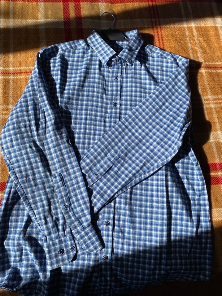 Erkek Gri Kareli Uzun Kollu Gömlek - Görsel 4