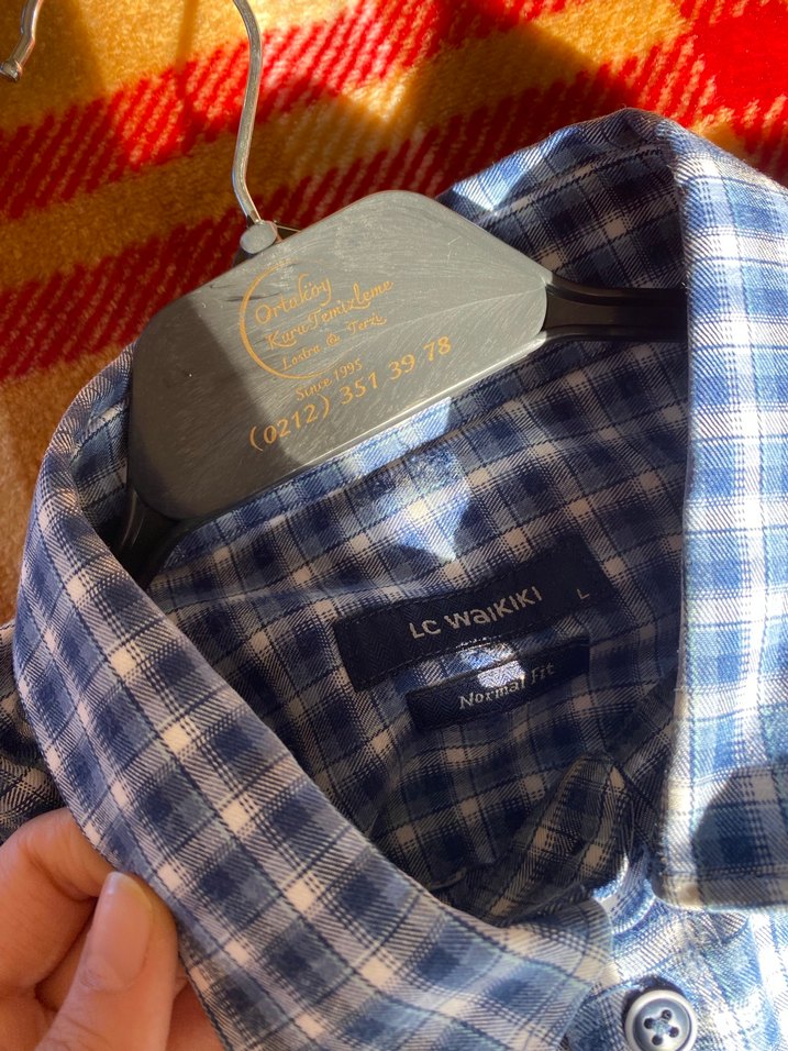 Erkek Gri Kareli Uzun Kollu Gömlek - Görsel 2