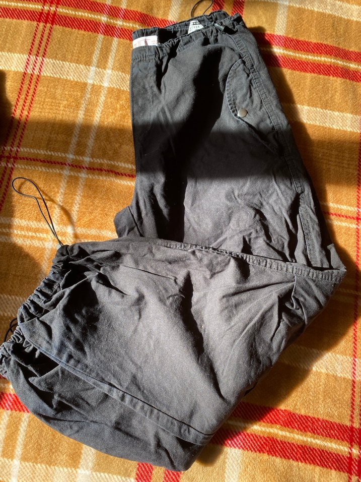 Siyah Rahat Kesim Erkek Kargo Pantolon - Görsel 2