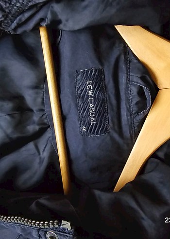 Kadın Lacivert Denim Parka Kürklü Kapüşonlu - Görsel 5