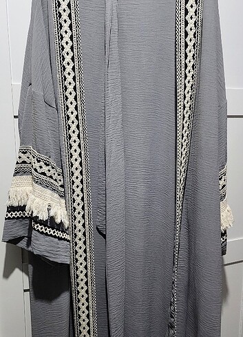 Diğer Gri uzun kimono