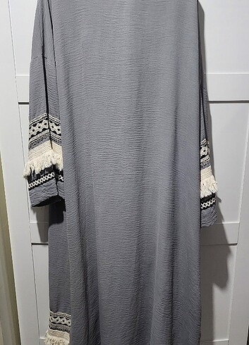 xl Beden Gri uzun kimono