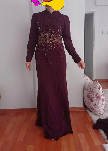 Abiye Bordo uzun Elbise abiye