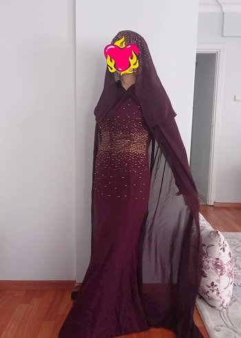 Bordo uzun Elbise abiye