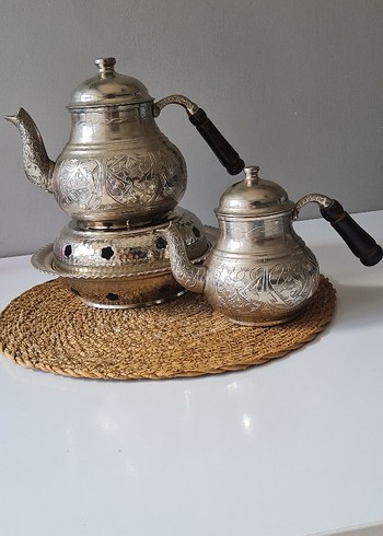 Diğer Ocaklı Bakır İşlemeli Çaydanlık Seti