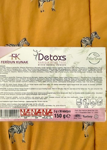  Beden Feridun Kunak Detoxs Karışık Bitki Tozu 30'lu