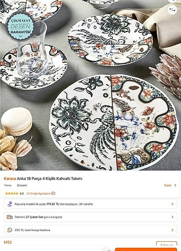 Karaca Karaca Anka 18 parça set