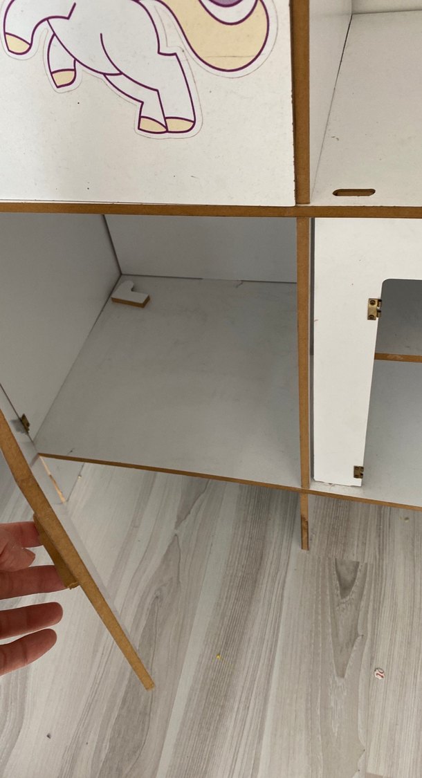 Beyaz Çocuk mutfak 
Dolabı Unicorn Motifli - Görsel 3