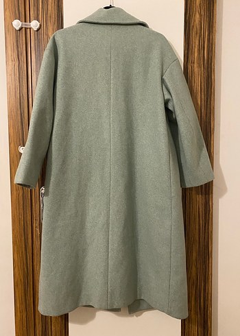 Zara Çift Düğmeli Uzun Yeşil Kaban - Görsel 7