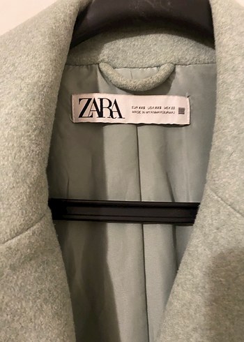 Zara Çift Düğmeli Uzun Yeşil Kaban - Görsel 5