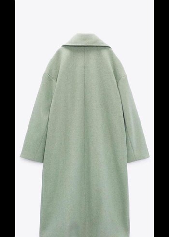 Zara Çift Düğmeli Uzun Yeşil Kaban - Görsel 2